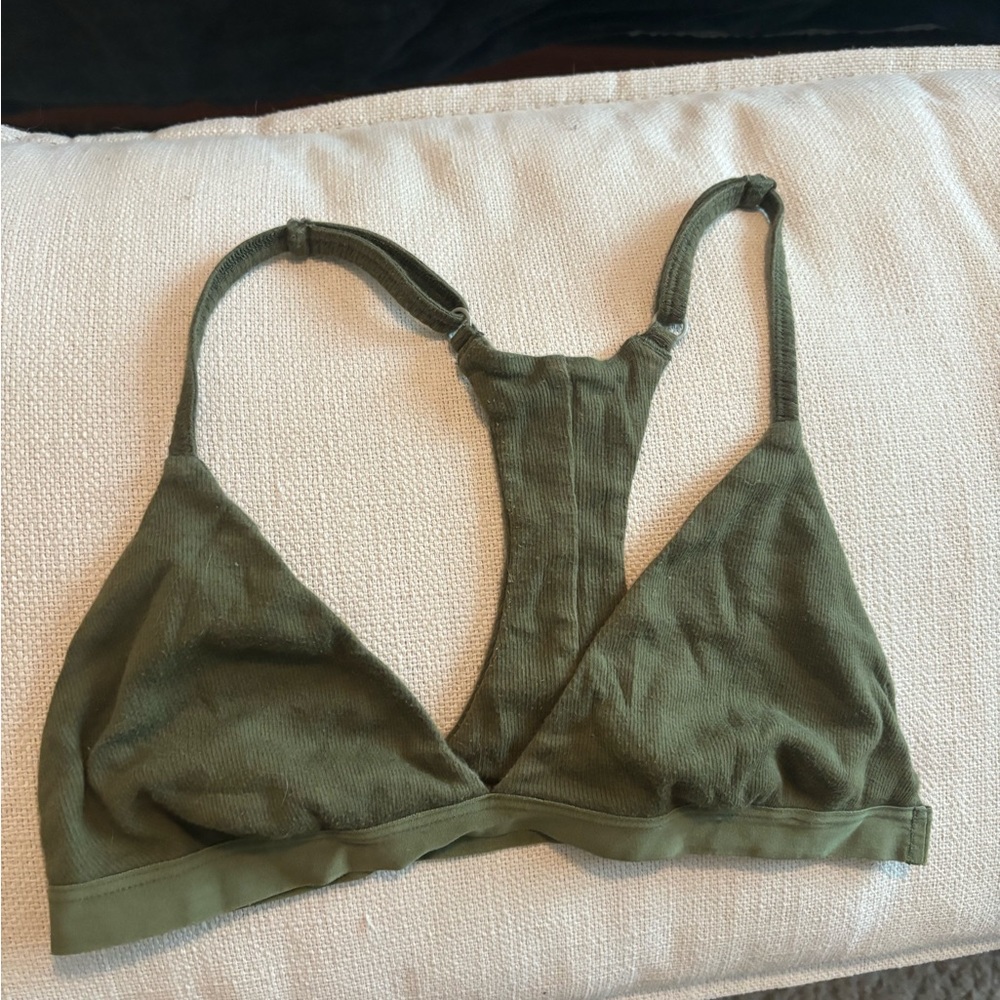 Green Ribbed Racerback Bra brand is Out From Under